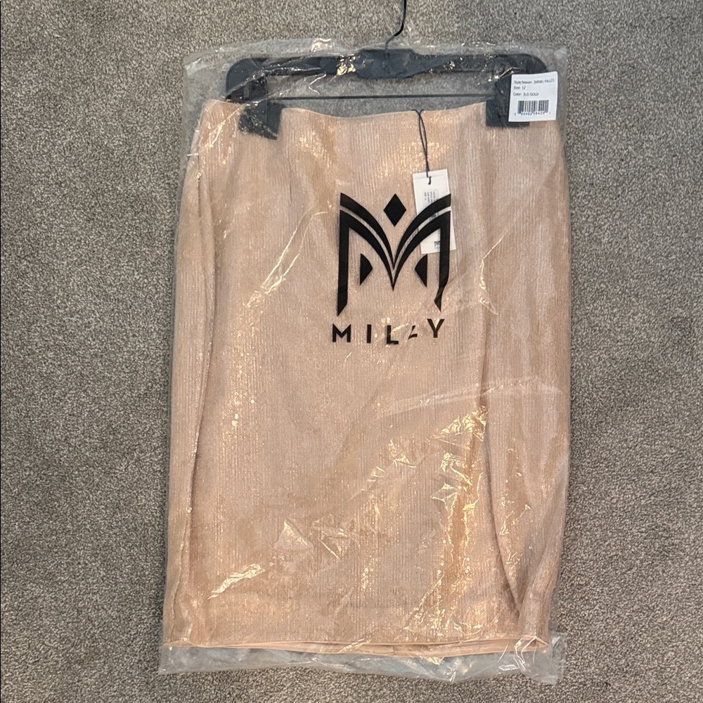 MILLY gold sequin Skirt